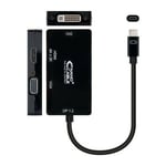 USB-C to VGA/HDMI/DVI Adapter NANOCABLE 10.16.4301-BK [10 cm] Black 10 cm