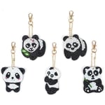 5 delar DIY 5D Panda Diamantmålning Nyckelringar, Rhinestone IC