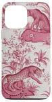 iPhone 13 Pro Max French Pink Toile Chinoiserie with Flowers & Leopards Case