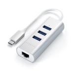 Satechi Type-C 2-in-1 USB Hub Ethernet Silver