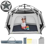 Funsland Kids Pop-up Tents for Kids - Boys Play Tent Playpen Tent, Automatic Camping Tent, Pretend House Toddler Indoor Outdoor Games Party Portable Birthday Party Toy Baby Playhouse, Grey