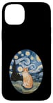 Coque pour iPhone 14 Plus Robe Nuit Étoilée et Robe Van Gogh Chat Orange Chat Roux