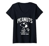 Womens Peanuts Snoopy And Woodstock Outline V-Neck T-Shirt