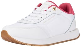 Tommy Hilfiger Women Essential Runner (FW0FW08004) Runner Sneakers, White (White/Heritage Pink), 3.5