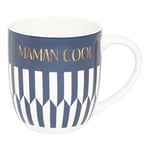 DRAEGER PARIS - Mug en Céramique - Bleu - "Maman Cool" - Idée cadeau Famille, Fête Des Mères, Anniversaire, Noël - Humour, Amour - 320 ml - Avec Boîte Cadeau