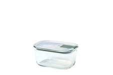 Mepal - Glass food container EasyClip - Glass food containers with lids - Click closure - Suitable for the microwave, steamer, oven, refrigerator & freezer - Airtight & leakproof - 450 ml - Nordic