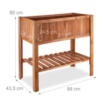 Potager Rangement Jardinière Bac Sur Pied 4 Pied En Bois De Sapin 88 Cm Helloshop26 13_0002307