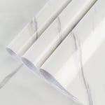 Papier Peint Blanc Apparence Marbre,Auto-adhésif Rouleau de Papier Peint,Vinyl Wrap,3D Effet Granit Papier de.[Z234]