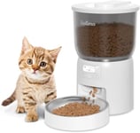 Balimo Distributeur Croquettes Chat Automatique, 3L Distributeur Croquettes Chat, Minuterie Programmable Distributeur De Croquettes pour Chat, 6 Repas par Jour, Convient Aux Chiens et Chats, Blanc