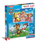 Clementoni - Pat'Patrouille - 2 Puzzles de 20 Pièces - Jeu de Patience et de Réflexion - Format Paysage - Image Net - 27 x 19 Cm - Pour Enfants À Partir de 3 Ans