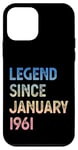 Coque pour iPhone 12 mini 64e anniversaire homme femme légende depuis janvier 1961