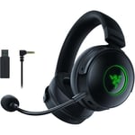 Razer Kraken V3 Pro Wireless - Casque Gaming sans Fil avec Technologie Haptique (Casque avec Retour Sensoriel Tactile, Haut-parleurs Titanium de 50mm, Son Spatial THX) Noir