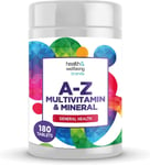 A-Z Multivitamin and Minerals 180 Tablets, Vitamins for Men's and Women's, 23 H