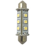 1852 LED lantern pinolpære 42mm 10-36V 1,2/10W 6000K - 2 pak