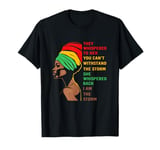 Retro Alphabet Afro Woman I Am The Storm Black History T-Shirt