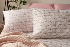 Cotton Rich Tokyo Design Duvet Cover Set Pink & Natural Reversible King Size