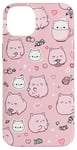 iPhone 14 Plus Adorable Cat Patterns Pink Design Cute kittens Patterns Case