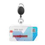 Vicloon Porte Carte Double, 2 Cartes Porte-badge en Plastique, Porte-badge en Plastique Porte-badge Horizontal pour Les Cartes D'identité Scolaires de Bureau Cartes et Laissez-passer (Rouge)