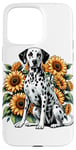 Coque pour iPhone 15 Pro Max Sunflowers Dalmatian Dalmatians Dal Dally Dog