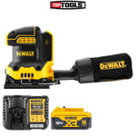 DeWalt DCW200 18V XR Brushless 1/4" Sheet Palm Sander + 1x 5Ah Battery & Charger