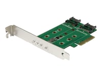 Startech.Com 3Pt M.2 Ssd-Kort - Pcie 3.0 Startech.Com 3-Ports M.2 Ssd (Ngff)-Adapterkort - 1 X Pcie (Nvme) M.2, 2 X Sata Iii M.2 - Pcie 3.0 - Pci Express 3.0 M.2 Ngff-Kort (Pexm2sat32n1)