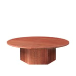 Gubi - Epic Coffee Table, Round Ø110, Red Travertine Stone - Soffbord - GamFratesi - Röd - Sten