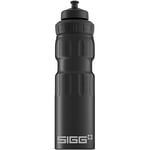 SIGG - Aluminium Sports Water Bottle - WMB Sports Black Touch - With 3-Stage Sports Cap - Climate Neutral Certified - Leakproof - Lightweight - BPA Free - 0.75L