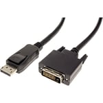 Câble adaptateur Value DisplayPort / dvi Fiche mâle DisplayPort, Fiche mâle dvi-d 24+1 pôles 2.00 m noir 11.99.5610 blindé Câble DisplayPort Y190212