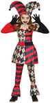 FIESTAS GUIRCA Déguisement Arlequin Diamant - Clown Arlequin - Déguisement Halloween Fille 5-6 Ans