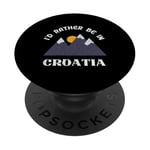 I'd Rather Be In Croatia Vintage Croatie Tenue Vacances PopSockets PopGrip Interchangeable