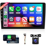 Hodozzy Android Autoradio Double Din avec sans Fil Carplay Android Auto Écran Tactile 9 Pouces 2 Din Auto Stéréo Bluetooth, Navigation GPS, FM RDS Radio Voiture Lecteur, WiFi, USB, Caméra Recul