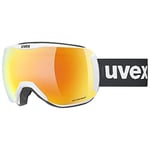 uvex Downhill 2100 Cv - Masque de Ski pour Hommes et Femmes - à Contraste Élevé - Sans Distorsion et Anti-Buée - White Matt/Orange-Green - One Size