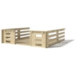 Terrasse en bois avec balustrade pour abri en bois - 9m2 - 3m x 3m - couleur: naturel