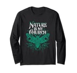 Nature Is My Religion Earth Is My Church Moon Moth Witch Long Sleeve T-Shirt