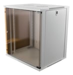 DELTACO 19” cabinet, 12U, 540x450mm, standing or wall mount, glass door