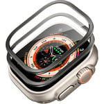 9H Härdat Glas Titanram För Apple Watch Ultra 2/1 Skärmskydd 49Mm Lätt Glasskydd För Iwatt Ultrach Ultraname 2PCS Black för 49MM ultra