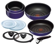 T-Fal Pot Frying Pan Set Ingenio Neo Sapphire set 9 L46693 F/S w/Tracking# Japan