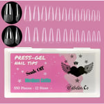 Gelé Nageltippar - Press-on Soft Gel Nail Tips Medium Coffin