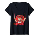 Womens Hibachi Grill Teppanyaki Barbeque Japanese Cuisine V-Neck T-Shirt