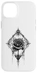 Coque pour iPhone 14 Plus Rose noire avec cadre - Gothique