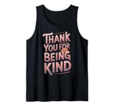 Thank You For Being Kind Gratitude Retro Sunset Tank Top