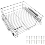 Hofuton 1x Tiroir de cuisine placard coulissant tiroir télescopique cuisine étagère panier coulissant argent pour placard 46 cm