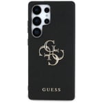 Guess Etui til Samsung Galaxy S25 Ultra med 4G-logo og kornet finish - Svart