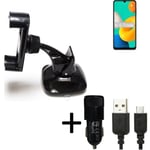 Car holder windshield dashboard for Samsung Galaxy M32 charger Cell phone mount 