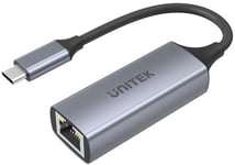 Adaptateur Unitek USB-C vers Gigabit Ethernet, USB Type C vers RJ45 Ethernet LAN 10/100/1000 Mbps, USB 3.0 5 Gbps, Aluminium, Câble de 12 cm, Adaptateur réseau pour Win, Mac, Linux, Plug & Play