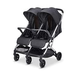 Babify Twin Air Poussette double légère et compacte, homologuée jusqu'à 22 kg, poussette double Soft Grey