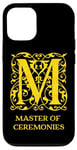 Coque pour iPhone 12/12 Pro Master of Ceremonies MC Vintage Gold Letter M