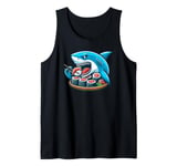 Shark Eating Sushi Sushi rolls Tank Top