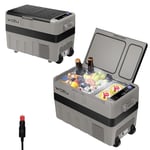 WOLTU Glacière Électrique, Mini Congélateur, Glacière à Compression, Mini Frigo Portable, Glacière pour Auto, 40 L, avec Roulettes et Port USB, 12/24 V et 100-240 V, KUE014szg