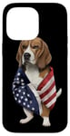 Coque pour iPhone 14 Pro Max Beagle Dog Patriot Wrap dans le drapeau des USA American Spirit